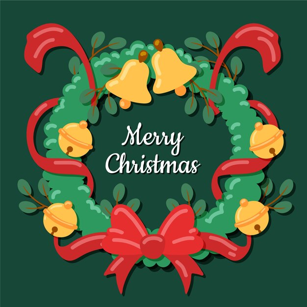 Concepto de corona de Navidad en mano alzada
