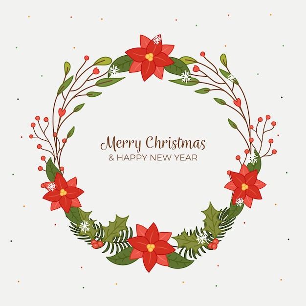 Concepto de corona de Navidad en mano alzada