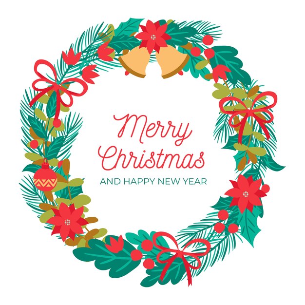 Concepto de corona de Navidad en mano alzada