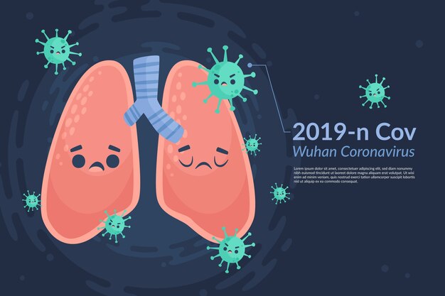 Concepto de coronavirus con pulmones enfermos