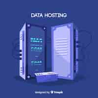 Vector gratuito concepto creativo de data hosting