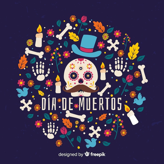 Vector gratuito concepto creativo de fondo del día de muertos