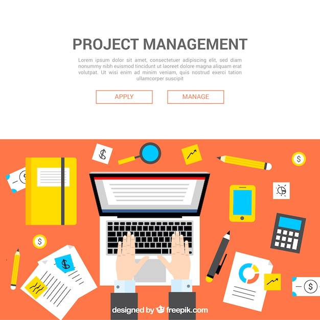 Concepto creativo de gestión de proyectos en estilo flat