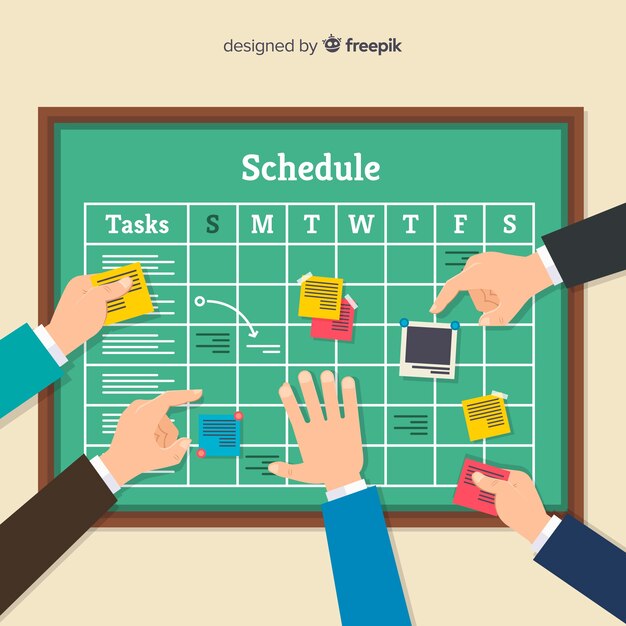 Concepto creativo de horario de planificación