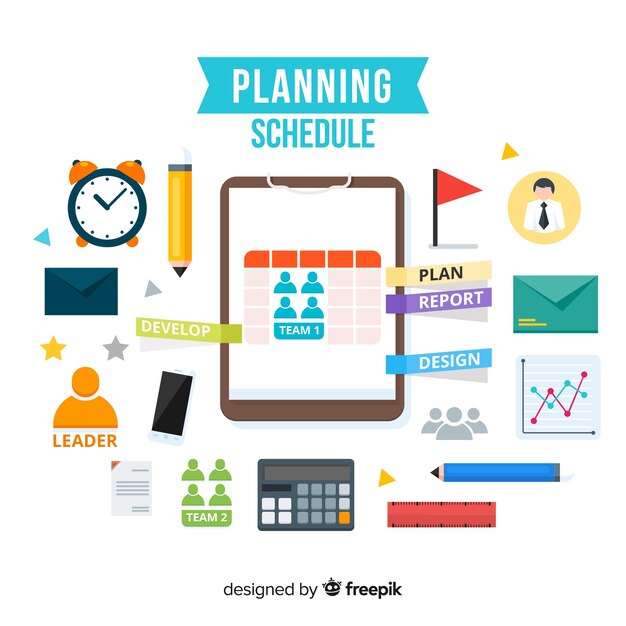 Concepto creativo de horario de planificación