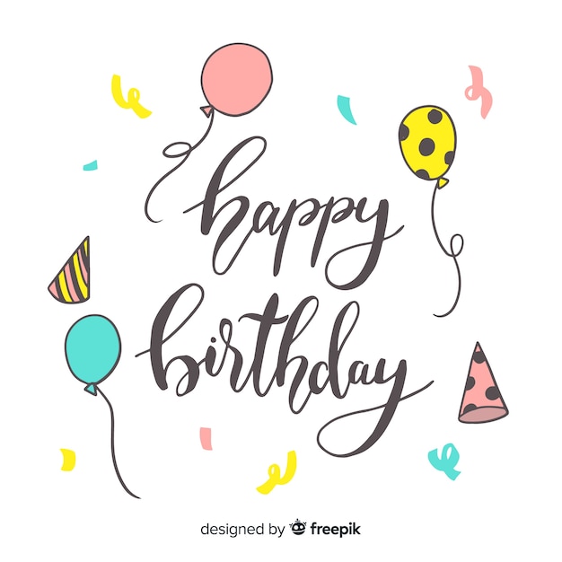 Concepto creativo de letras feliz cumpleaños