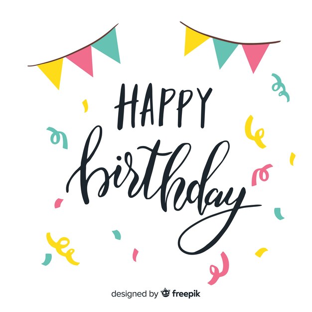 Concepto creativo de letras feliz cumpleaños