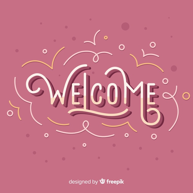 Concepto creativo de lettering de welcome