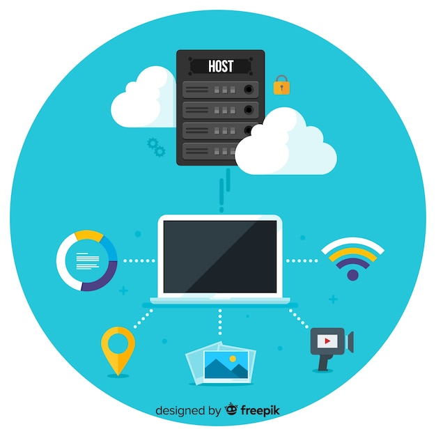 Concepto creativo de web hosting