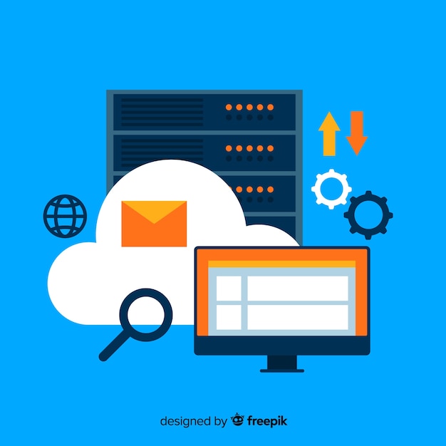 Concepto creativo de web hosting