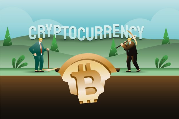 Concepto de criptomoneda degradado