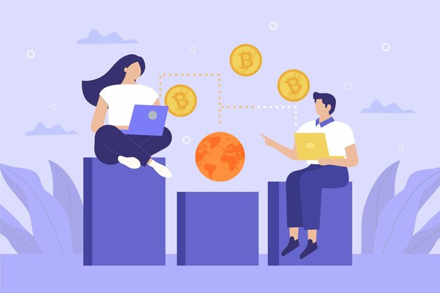 Concepto de criptomoneda de diseño plano