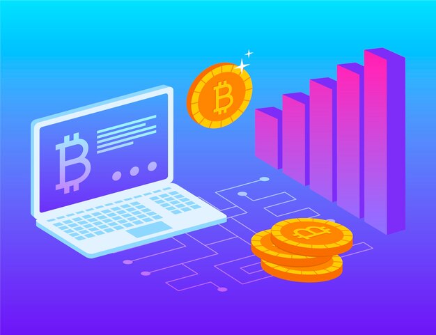 Concepto de criptomoneda de diseño plano