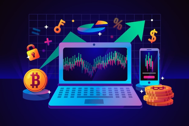 Concepto de criptomoneda de diseño plano