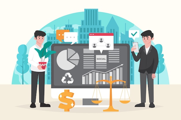 Concepto de csr de diseño plano ilustrado
