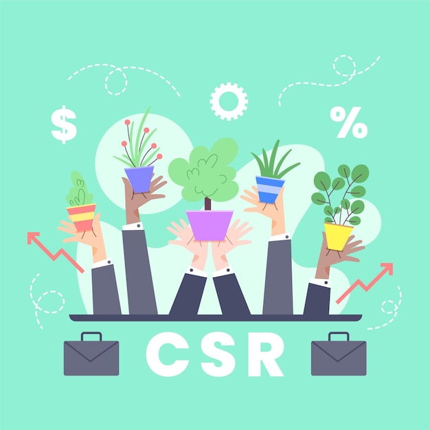 Concepto de csr de diseño plano ilustrado