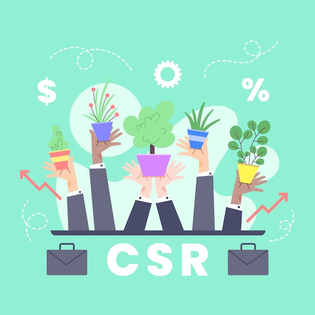 Vector gratuito concepto de csr de diseño plano ilustrado