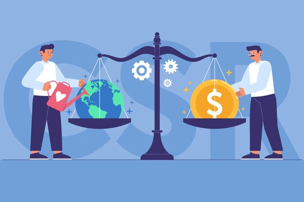 Concepto de csr plano con ilustración