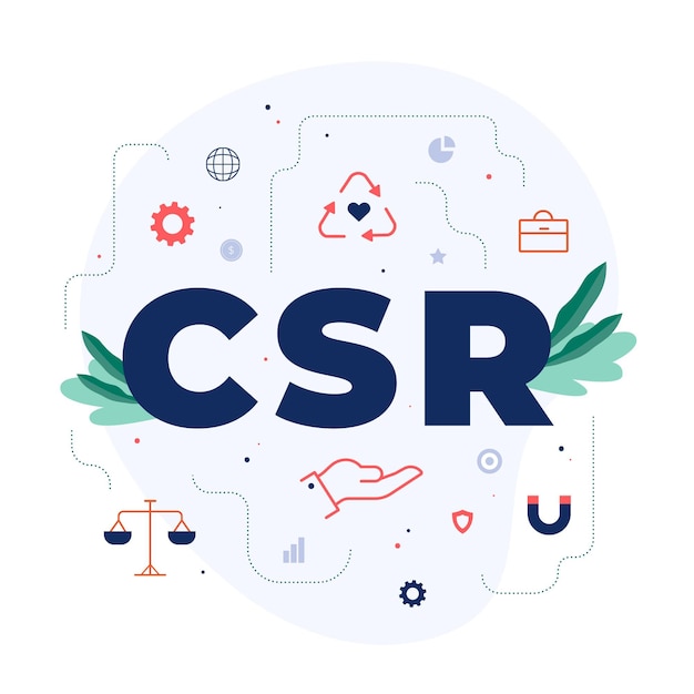 Concepto de csr plano ilustrado