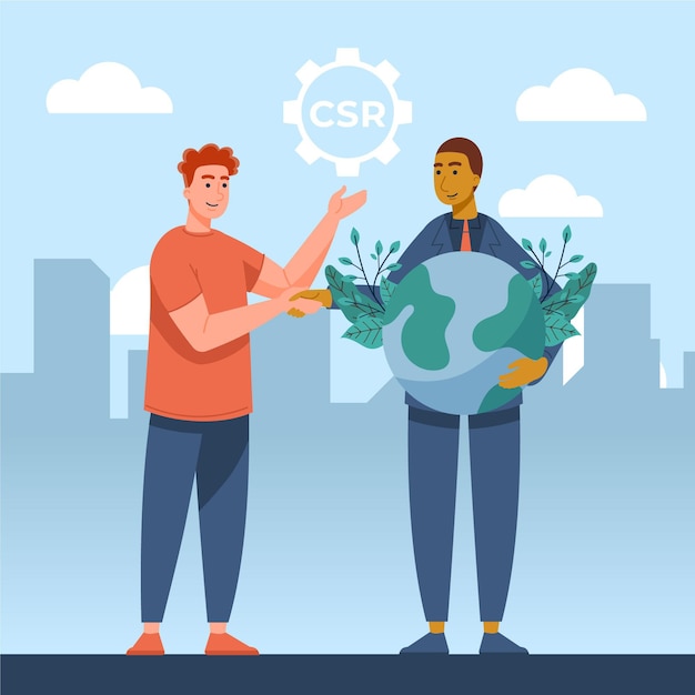 Concepto de csr plano ilustrado