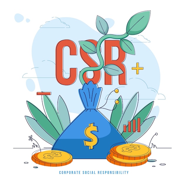 Concepto de csr plano ilustrado