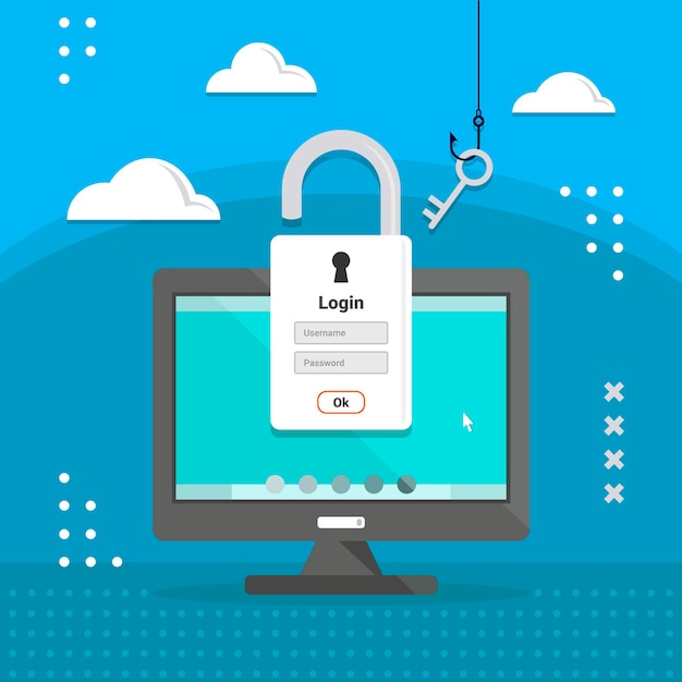 Vector gratuito concepto de cuenta de phishing