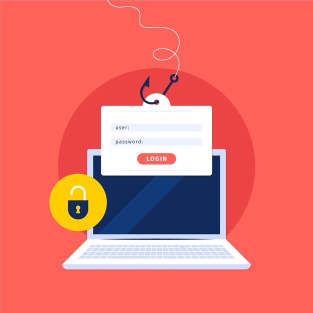 Concepto de cuenta de phishing
