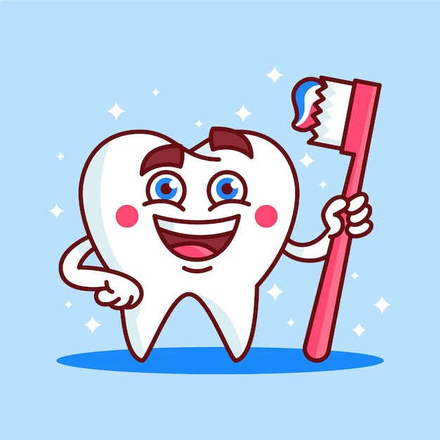 Vector gratuito concepto de cuidado dental de dibujos animados