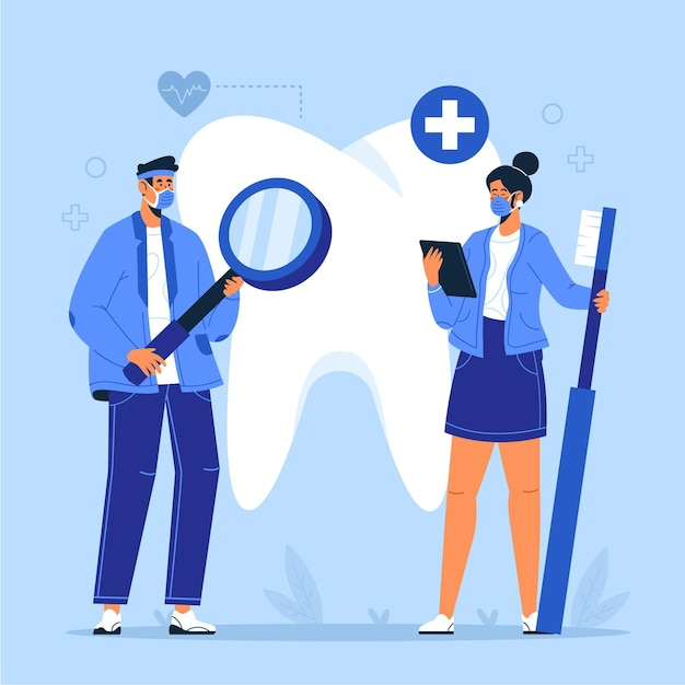 Vector gratuito concepto de cuidado dental ilustrado