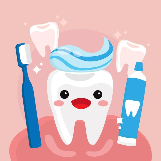 Concepto de cuidado dental plano