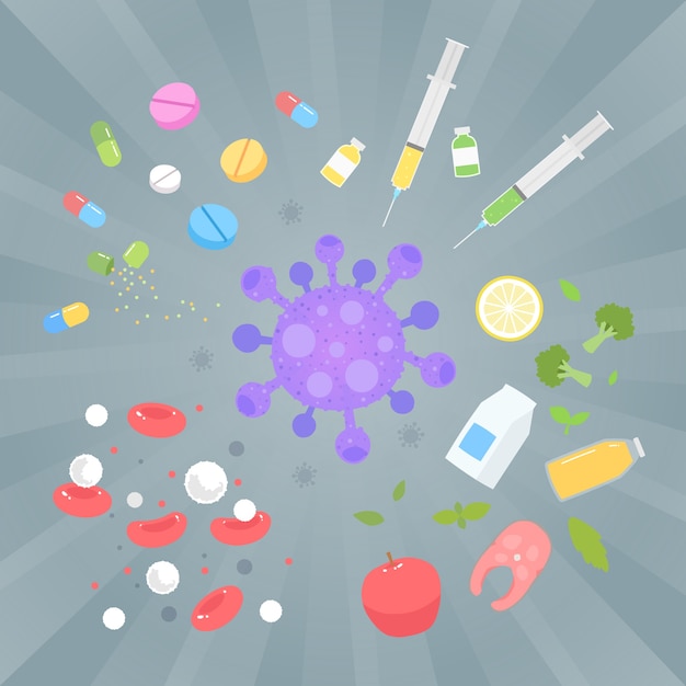 Concepto de cura de virus ilustrado