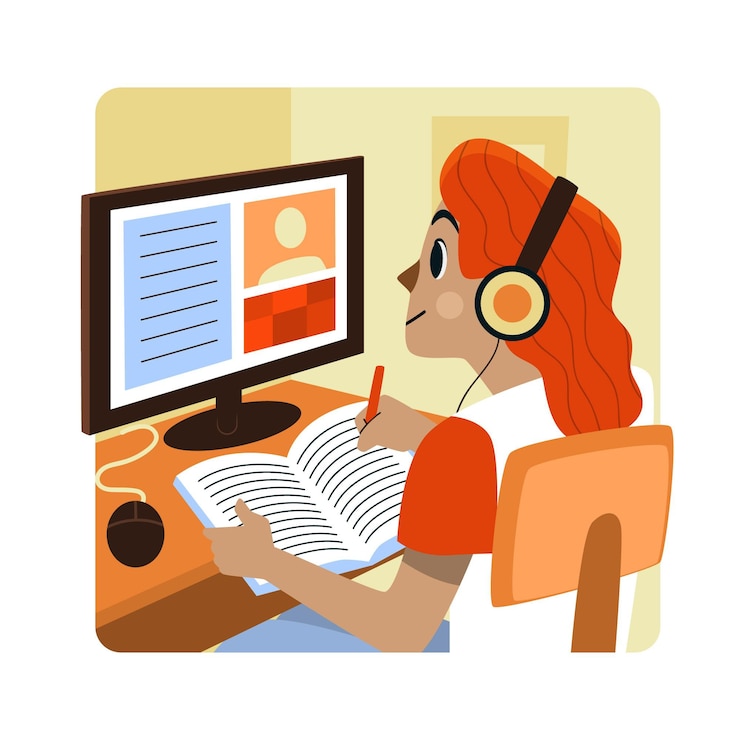 Vector gratuito concepto de cursos en línea