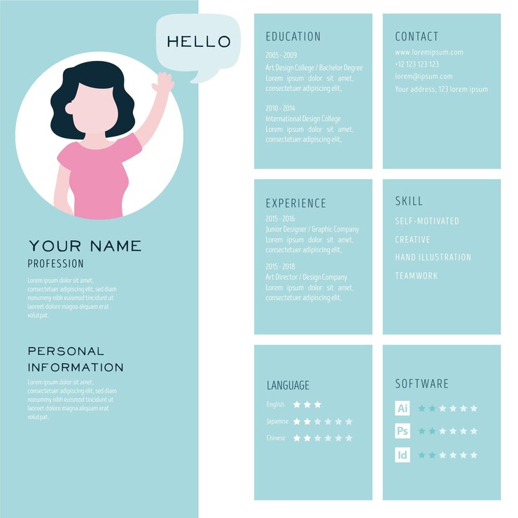Vector gratuito concepto de cv en línea