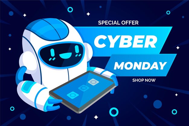Concepto de cyber monday de diseño plano