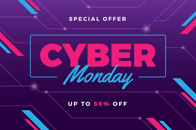 Concepto de cyber monday de diseño plano