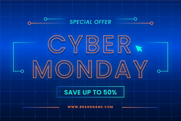 Concepto de cyber monday de diseño plano