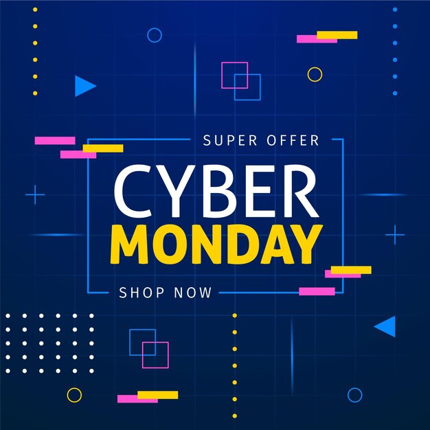 Concepto de cyber monday en diseño plano