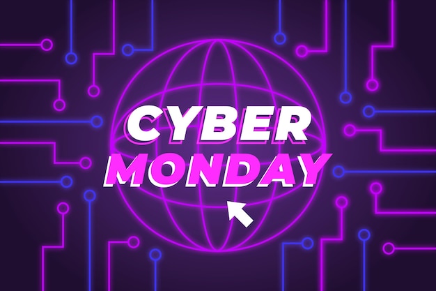 Concepto de cyber monday en diseño plano