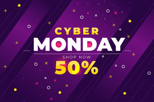 Concepto de cyber monday de diseño plano