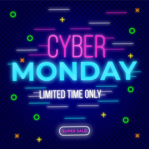 Concepto de cyber monday de diseño plano