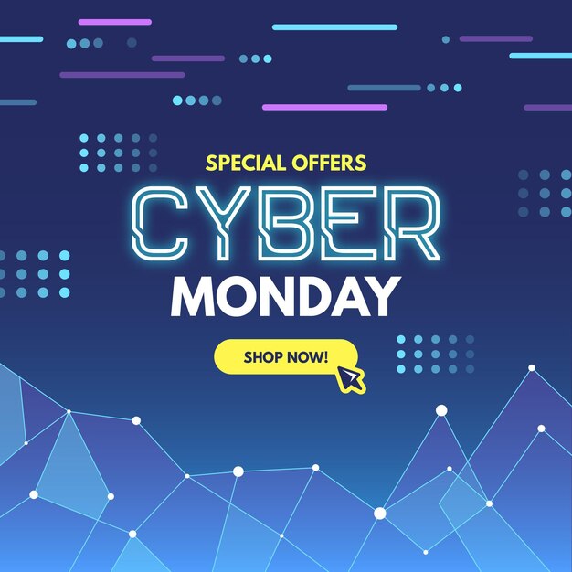 Concepto de cyber monday de diseño plano