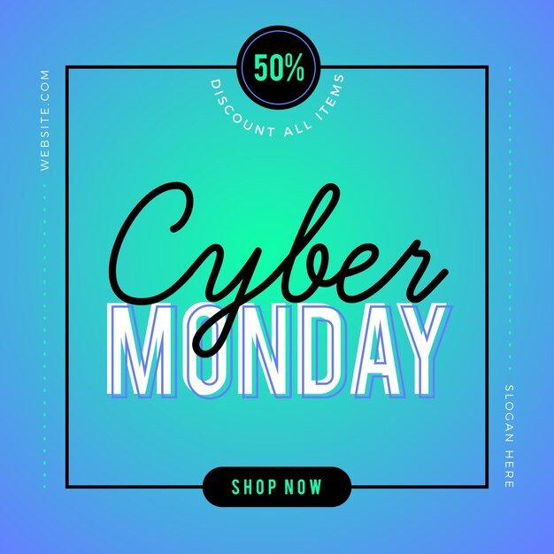 Vector gratuito concepto de cyber monday de diseño plano