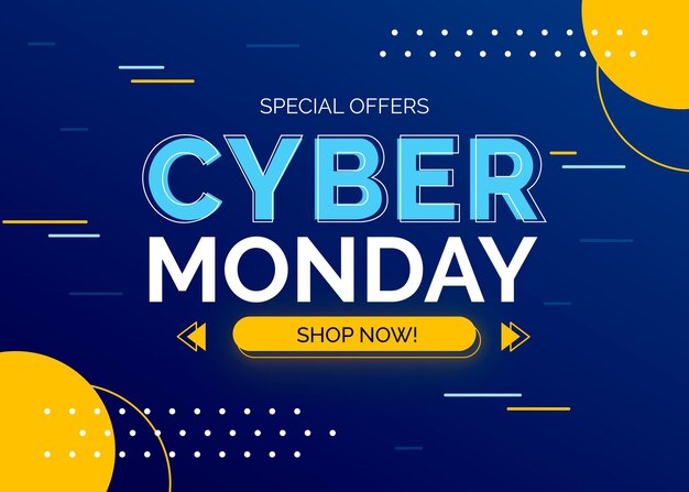 Concepto de cyber monday en diseño plano