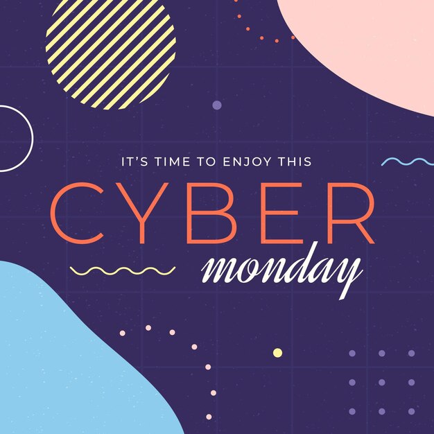 Concepto de cyber monday en diseño plano