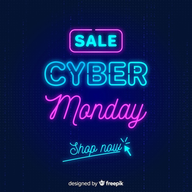 El concepto de Cyber Monday con un fondo de diseño plano