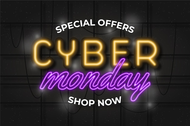 Concepto de cyber monday de neón