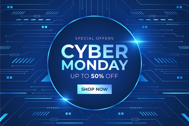 Concepto de cyber monday de tecnología realista