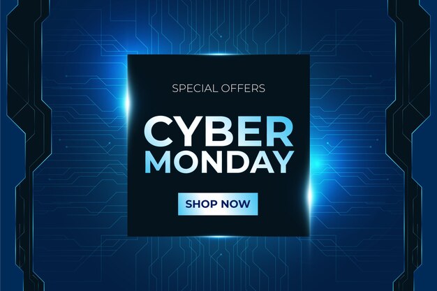 Concepto de cyber monday de tecnología realista