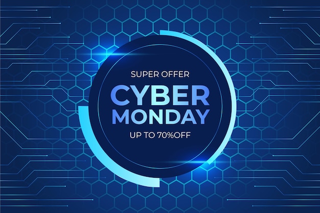 Concepto de cyber monday de tecnología realista