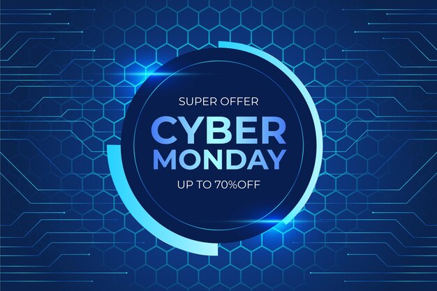 Concepto de cyber monday de tecnología realista